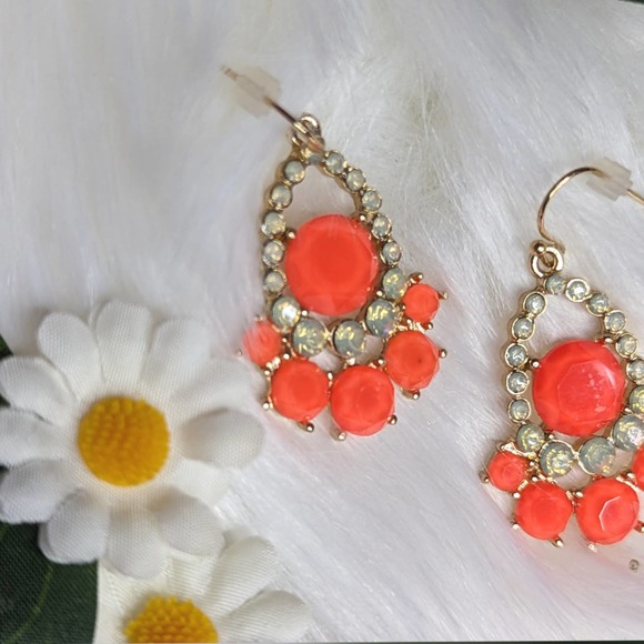Fluorescent Rhinestone Chandelier Earrings - Picture 2 of 4